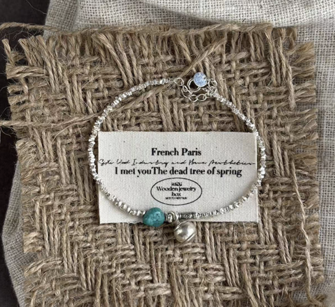 泰銀綠松石手鍊｜925銀碎銀子 × 天然綠松石 泰銀手鍊、青金石手鍊、天然水晶飾品、925純銀、民族風飾品、做舊銀飾、小眾設計、綠松石手鍊