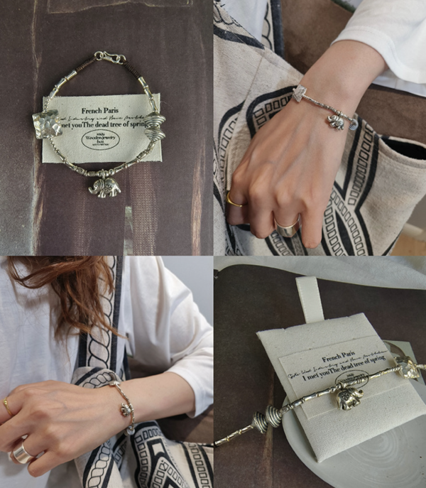 泰銀小象手鍊｜復古民族風 × 手工編織設計 泰銀手鍊、青金石手鍊、天然水晶飾品、925純銀、民族風飾品、做舊銀飾、小眾設計、綠松石手鍊