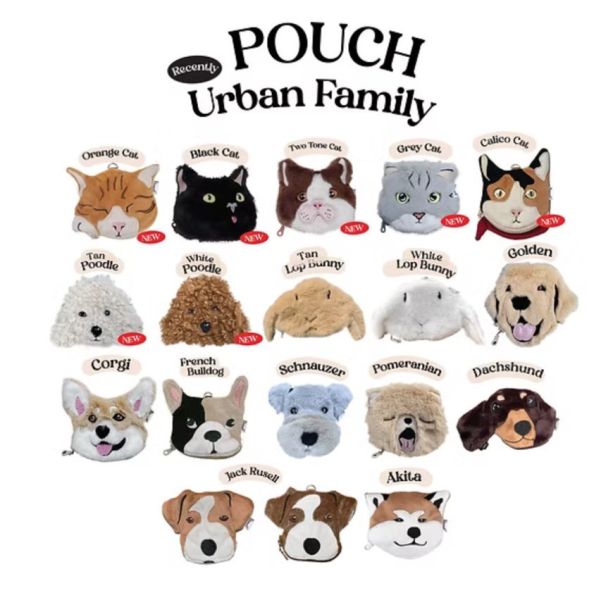毛茸茸零錢小物包 Pouch (Urban Family 都會家族） 野生家族, Urban Family, 動物零錢包, 毛絨零錢包, 可愛動物收納包, 禮盒零錢包, SoLaLa GOODS, 禮物推薦, 水豚, 樹懶, 海獺, 狐狸