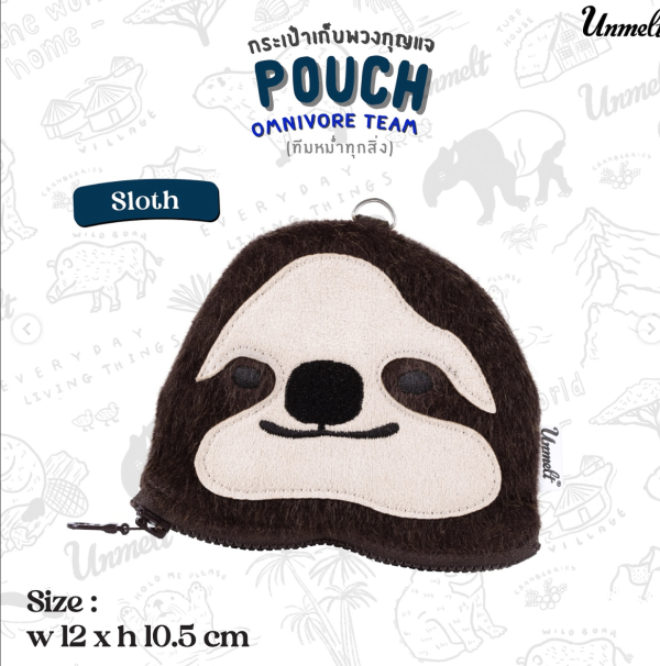 毛茸茸零錢小物包 Pouch (Wild  Family 野生家族） 野生家族, Urban Family, 動物零錢包, 毛絨零錢包, 可愛動物收納包, 禮盒零錢包, SoLaLa GOODS, 禮物推薦, 水豚, 樹懶, 海獺, 狐狸