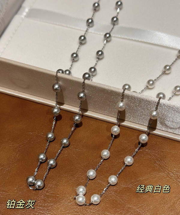施家風格珍珠毛衣項鍊｜通體925純銀｜加密珍珠120cm 925純銀項鍊、日本古董珠、極細項鍊、駝色鎖骨鍊、小花珠飾、手工串珠飾品、小眾飾品推薦