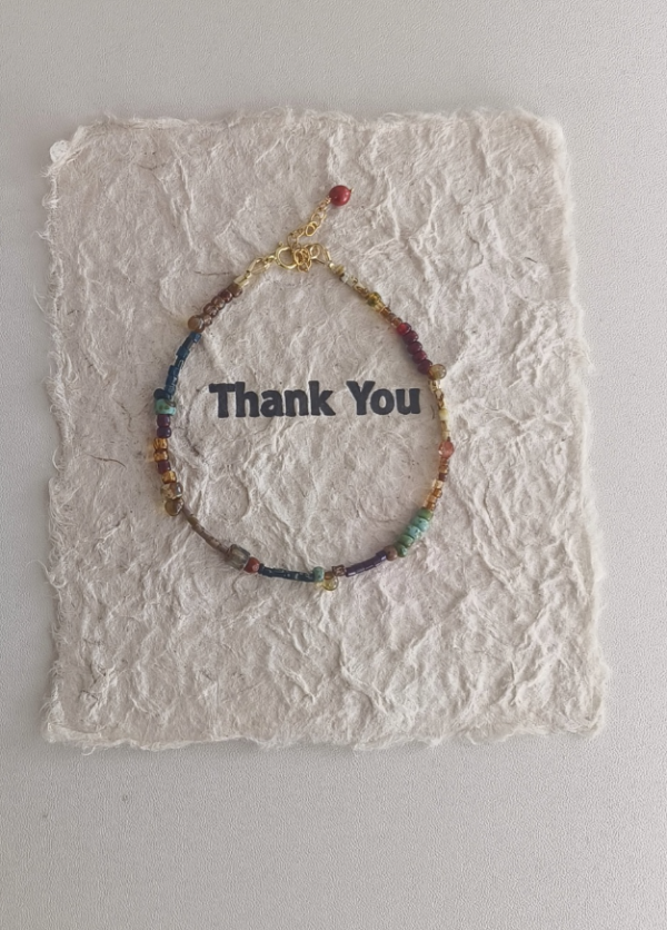 歐洲古董彩珠項鍊｜14K包金 × 幾何琉璃串珠設計 925純銀項鍊、日本古董珠、極細項鍊、駝色鎖骨鍊、小花珠飾、手工串珠飾品、小眾飾品推薦