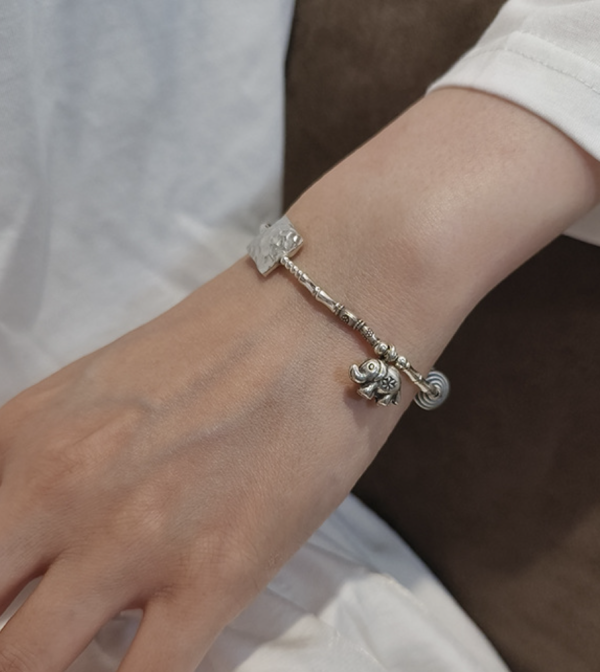 泰銀小象手鍊｜復古民族風 × 手工編織設計 泰銀手鍊、青金石手鍊、天然水晶飾品、925純銀、民族風飾品、做舊銀飾、小眾設計、綠松石手鍊