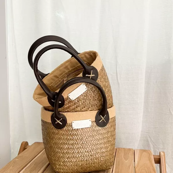 Gardenia Bag Set 梔子花母女包組 Its Saan、泰國手工包、藤編包推薦、自然風包包、手工藝設計、編織包品牌