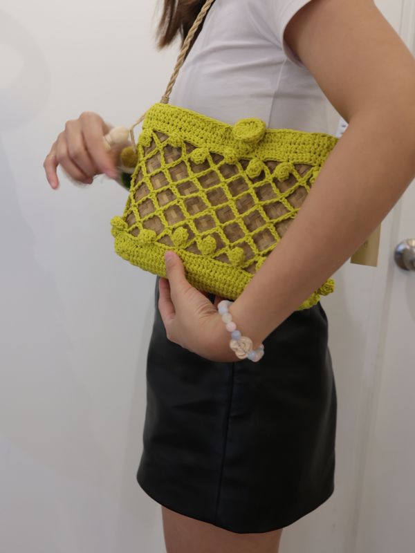 長柄編織包 25*28cm 泰國草編包, 清邁手工包, 夏日度假包, 海邊沙灘包, 編織托特包, 泰國編織包