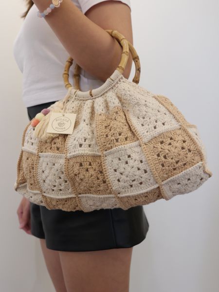 特色竹提把編織包 泰國草編包, 清邁手工包, 夏日度假包, 海邊沙灘包, 編織托特包, 泰國編織包