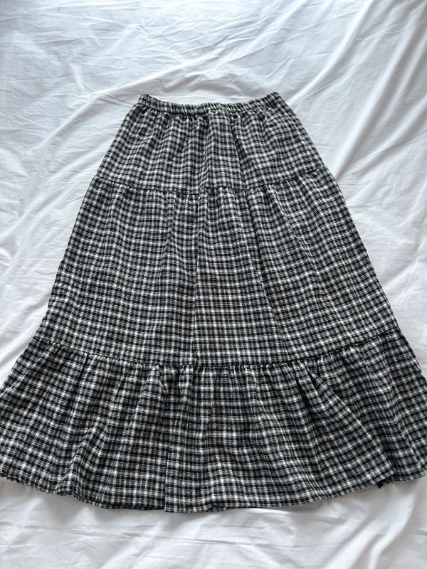 ﹝KR選物﹞格紋鬆緊半身裙 