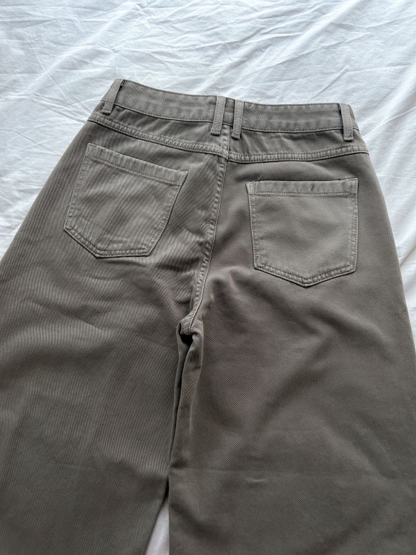 ﹝KR選物﹞斜邊剪裁直筒牛仔寬褲 