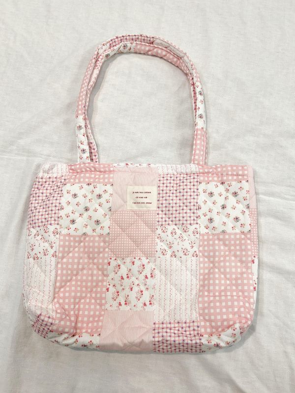 碎花拼布手提肩背包 