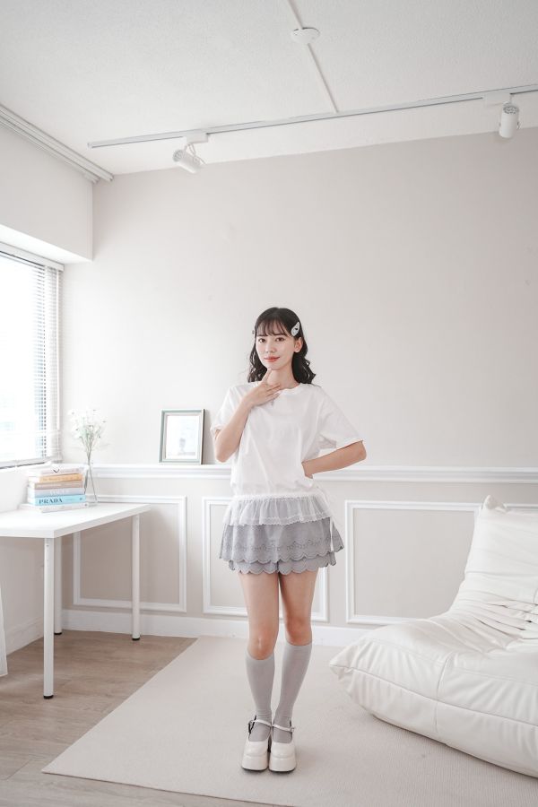 雕花小玫瑰褲裙 雕花小玫瑰褲裙,韓系褲裙