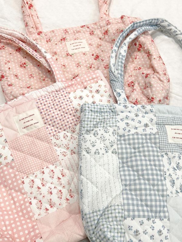 碎花拼布手提肩背包 