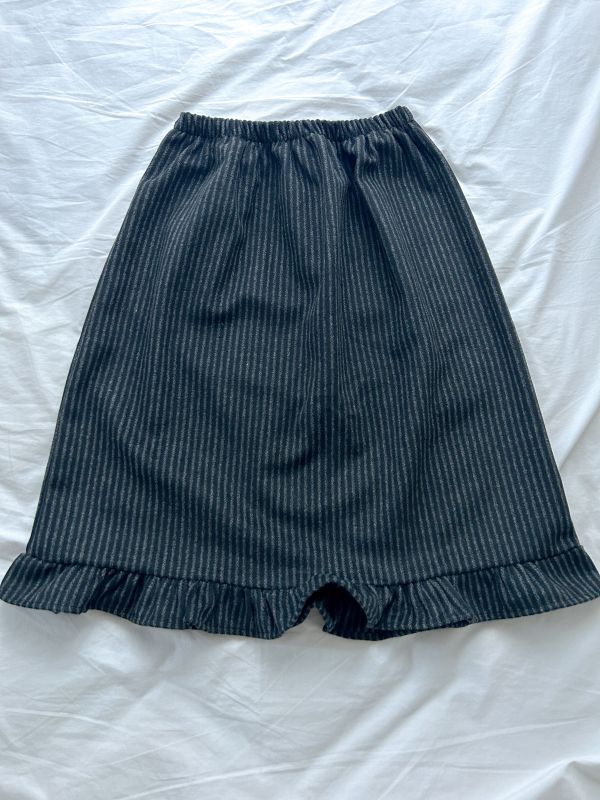 ﹝KR選物﹞直紋毛呢花邊半身裙 