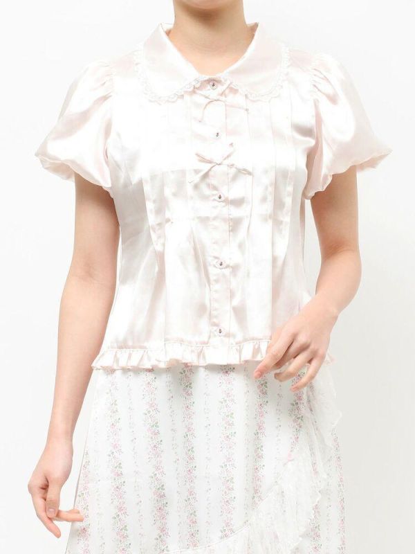 Merry Jenny 蝴蝶結緞面襯衫 Merry Jenny 蝴蝶結緞面襯衫