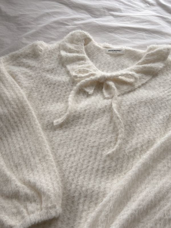 ﹝KR選物﹞娃領薄針織毛毛上衣 