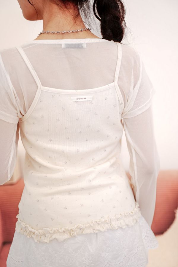 兩件式透膚碎花背心組合 兩件式透膚碎花背心組合