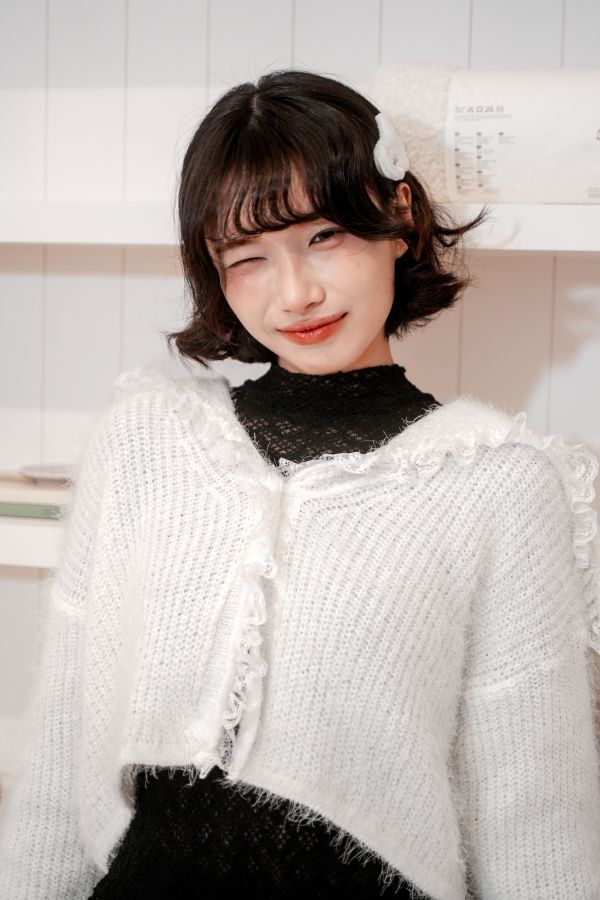 軟綿綿蕾絲滾邊水手針織外套 軟綿綿蕾絲滾邊水手針織外套