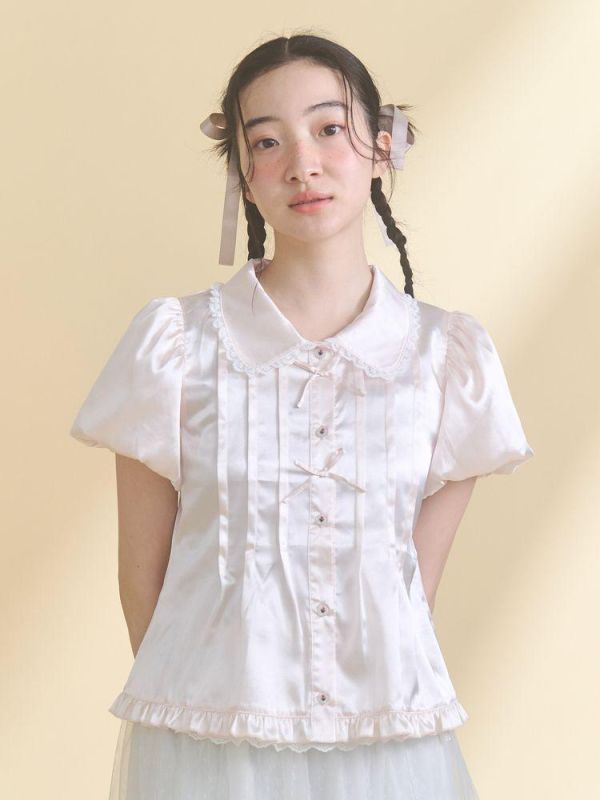 Merry Jenny 蝴蝶結緞面襯衫 Merry Jenny 蝴蝶結緞面襯衫