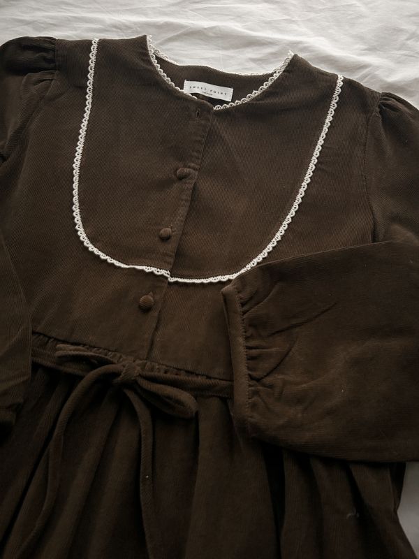 ﹝KR選物﹞復古感燈芯絨圓領洋裝 