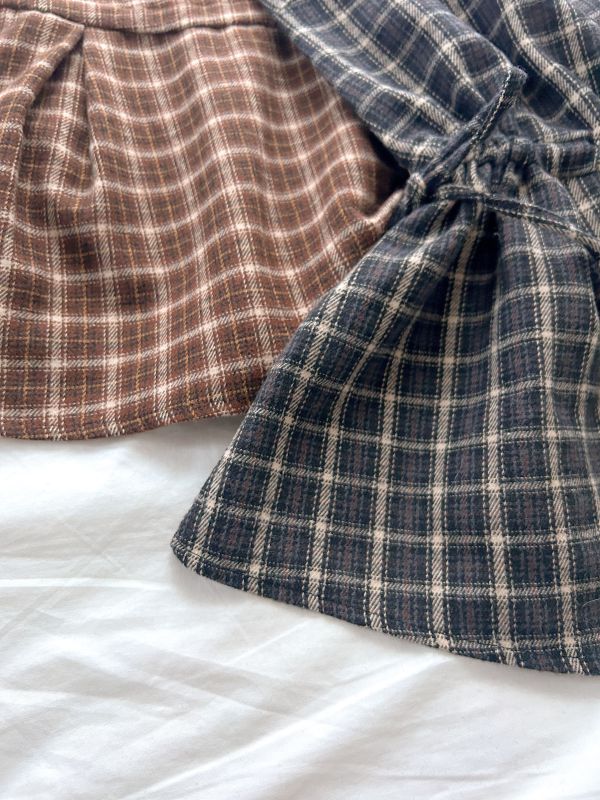 ﹝KR選物﹞格紋傘擺外搭背心 