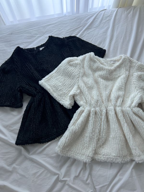 ﹝KR選物﹞QQ毛厚磅短袖鬆緊衣 