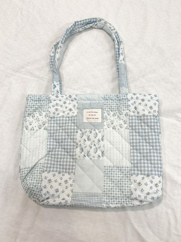 碎花拼布手提肩背包 
