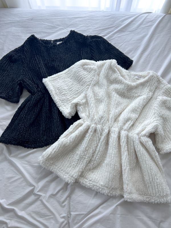 ﹝KR選物﹞QQ毛厚磅短袖鬆緊衣 