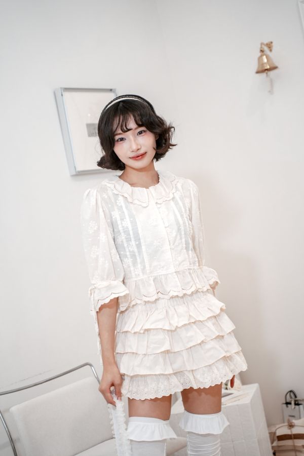 奶油千層蛋糕短裙 奶油千層蛋糕短裙