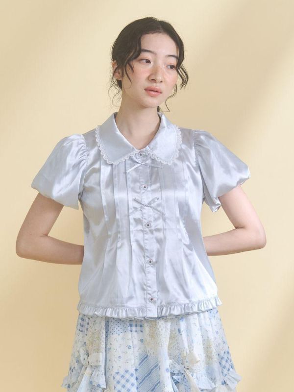 Merry Jenny 蝴蝶結緞面襯衫 Merry Jenny 蝴蝶結緞面襯衫