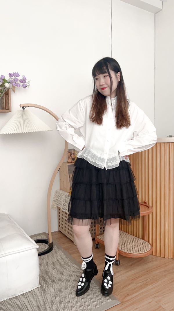 小愛心蕾絲拼接襯衫 拼接襯衫,蕾絲拼接襯衫,襯衫