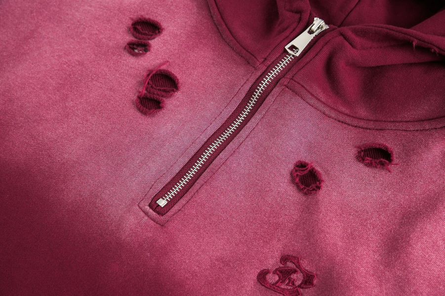 美式破壞漸層帽T 