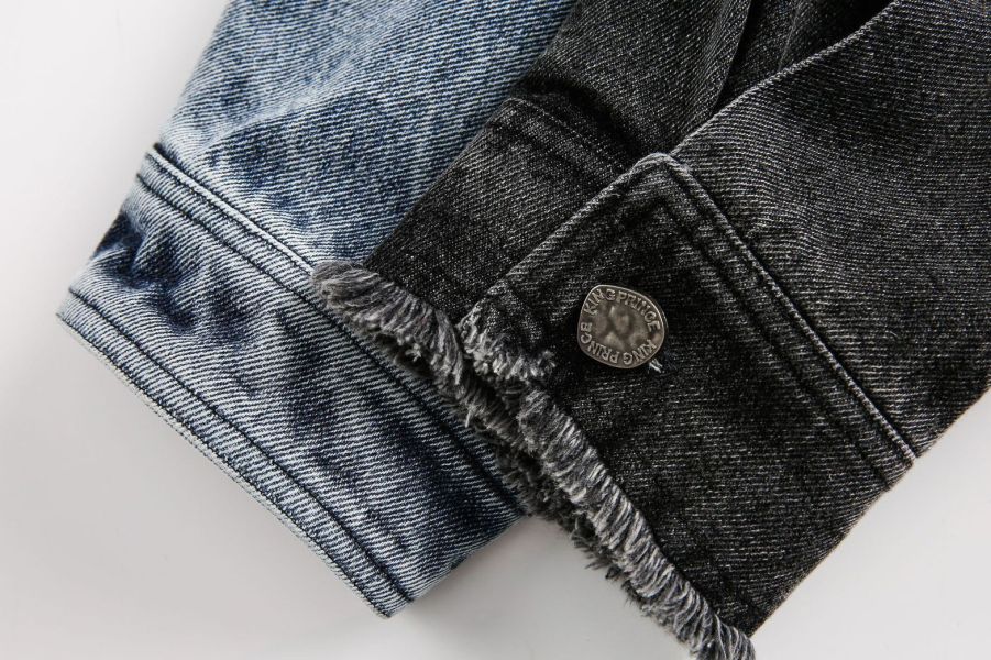 韓國拼接牛仔襯衫 