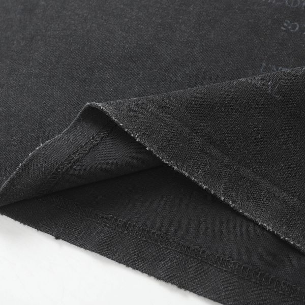 美式破損假兩件洗水長T 