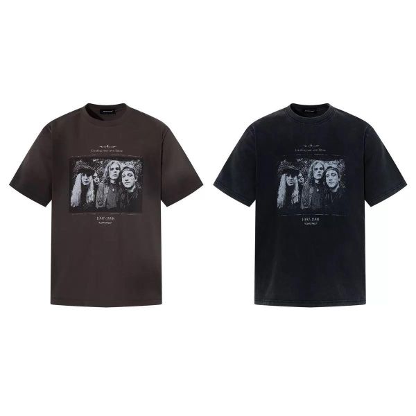 暗黑水洗漸層短T 