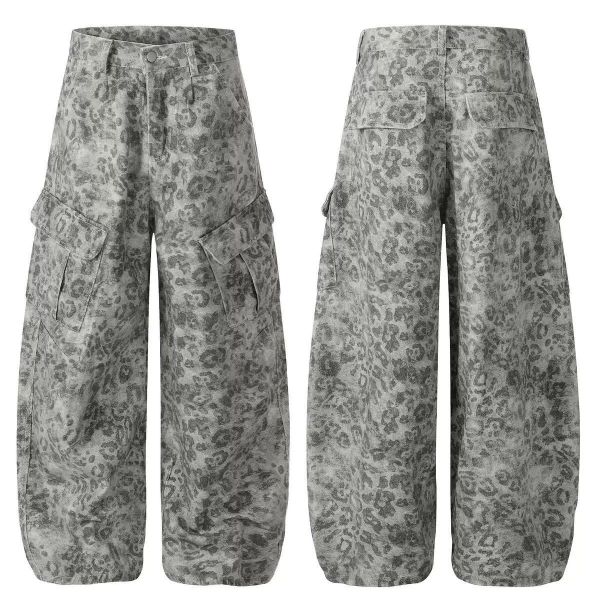 豹紋口袋彎刀褲 