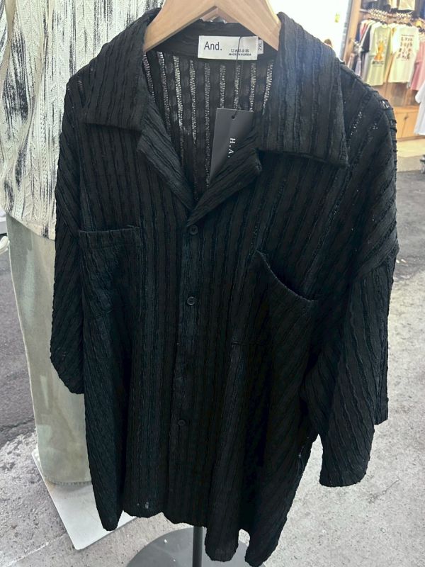 韓國簍空素面襯衫 