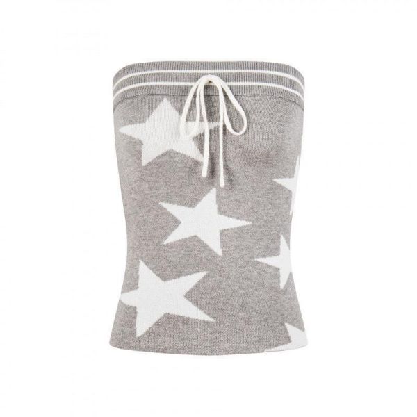 綁帶條紋星星平口短T 