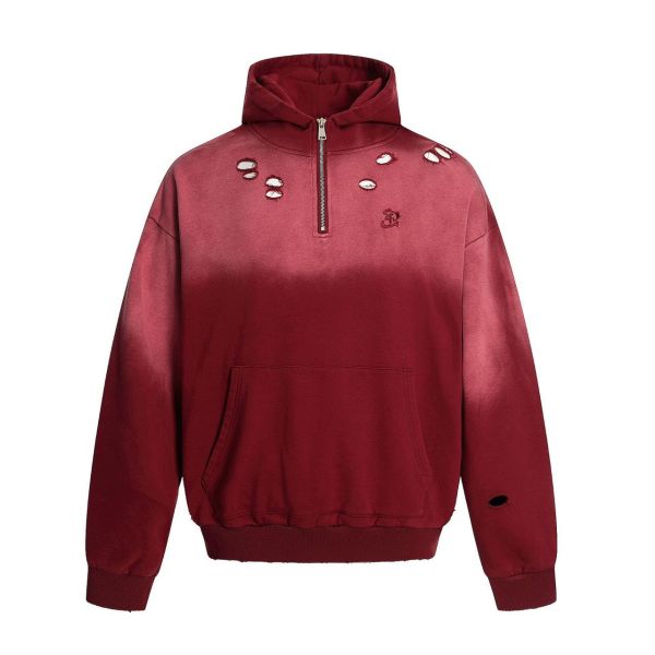 美式破壞漸層帽T 