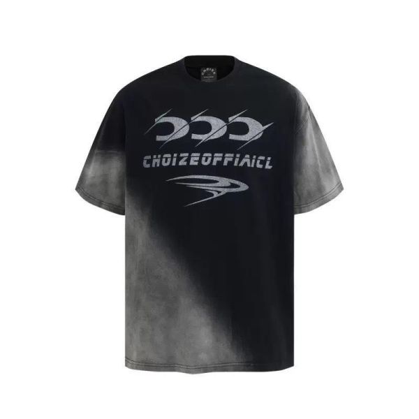 水洗賽車CCC漸層短T 