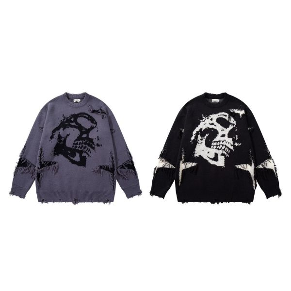 破壞針織骷顱毛衣 