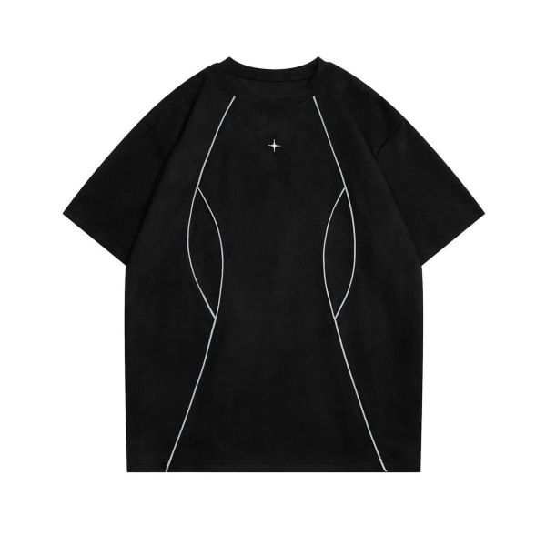 麂皮星解構反光短T 