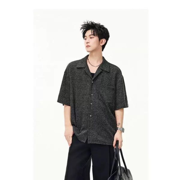 墨感古巴質感襯衫 