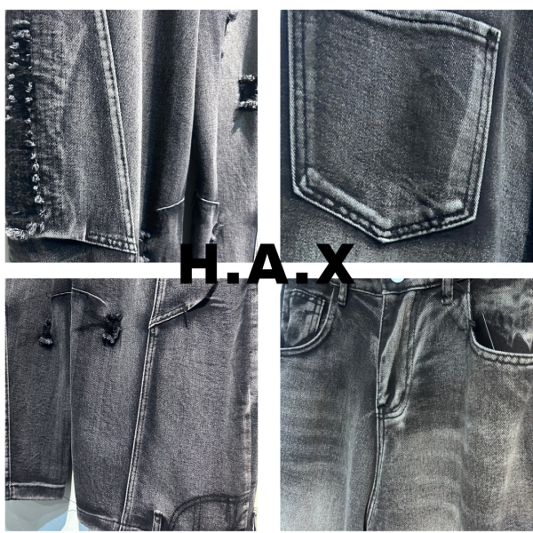 (爆款)補釘破壞彎刀褲 