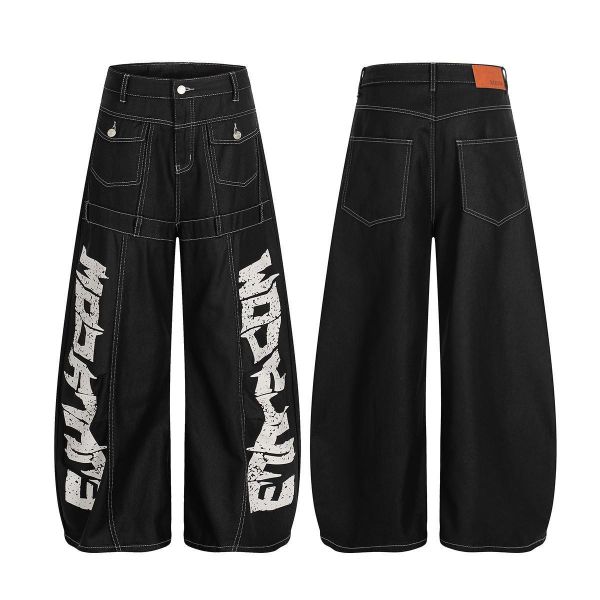 反車線字母彎刀褲 