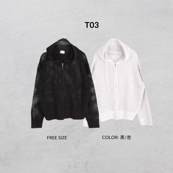 T03韓國洞洞針織外套(社群) 