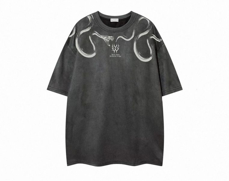 嘻哈暗黑雙蛇短T 