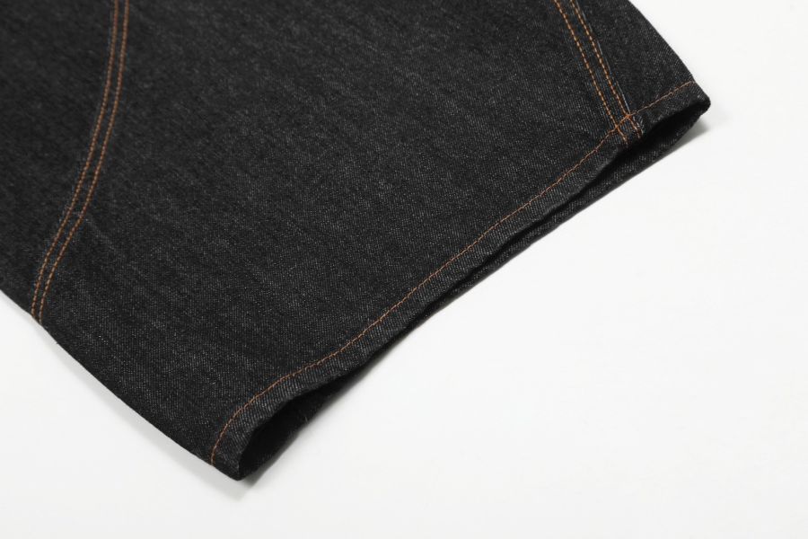 刺繡單寧解構彎刀褲 