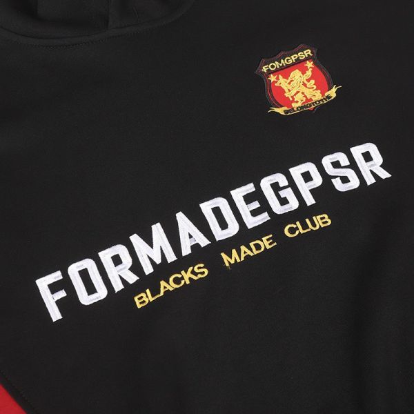 拼接三線賽車帽T 