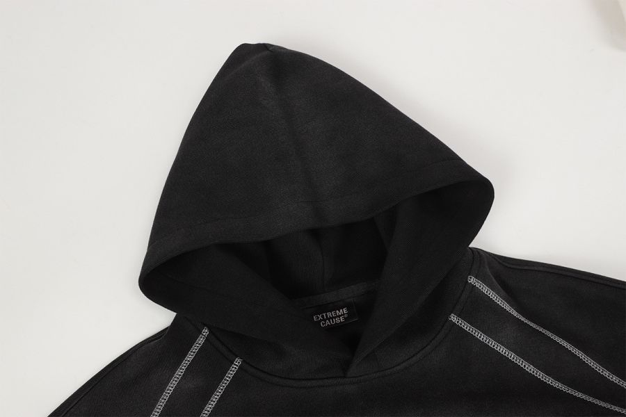 BLAMACAR28水洗髒染帽T 