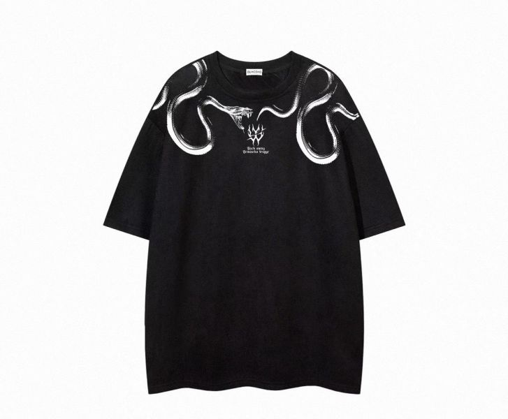 嘻哈暗黑雙蛇短T 