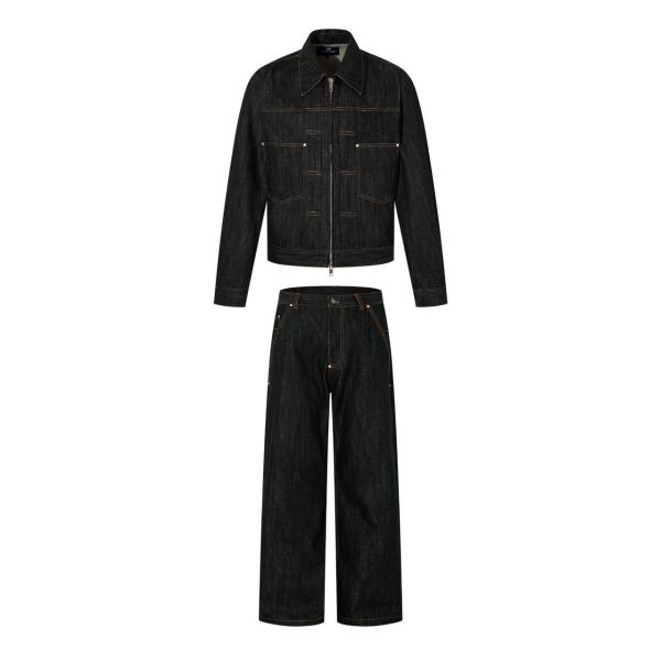 原色黑單寧短版外套 